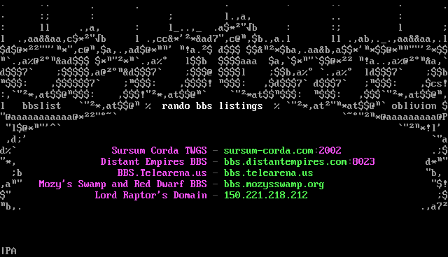 Random BBS list